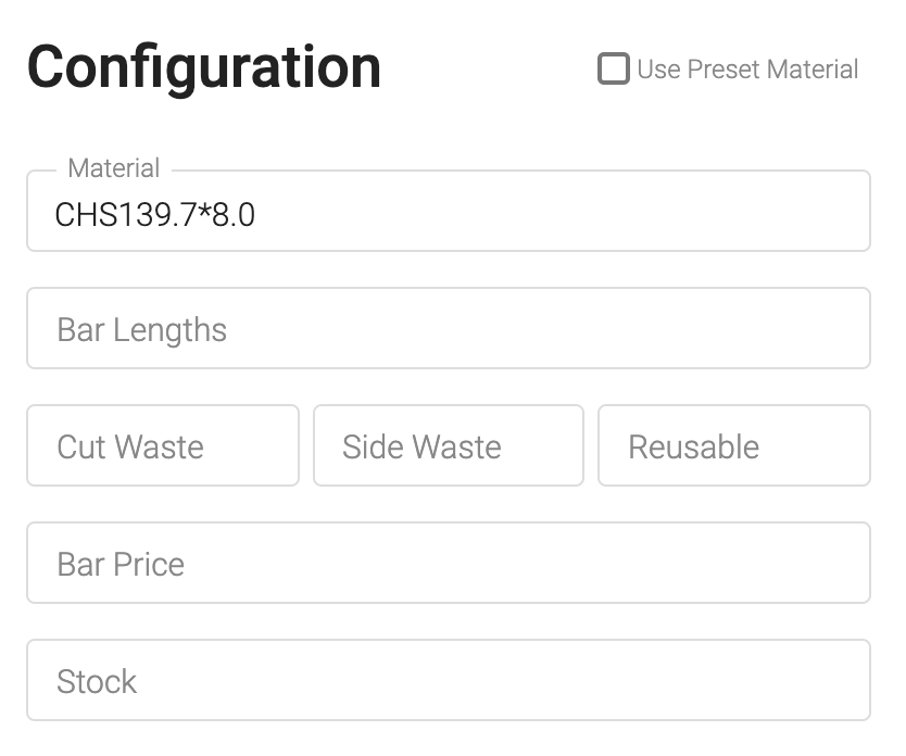 When no material is found only material name is set in configuration