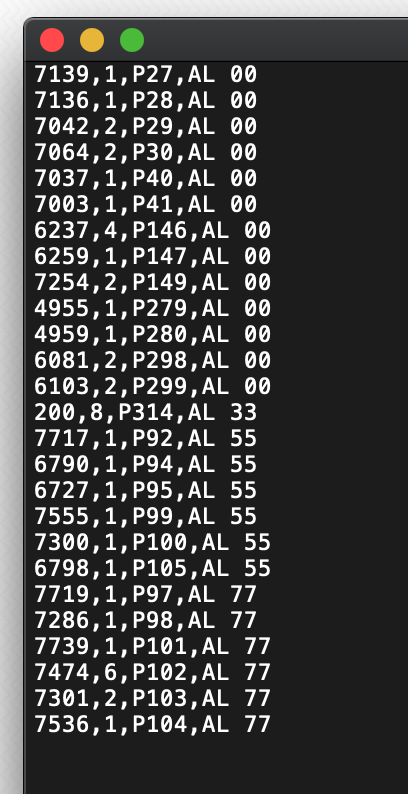 File with CSV data